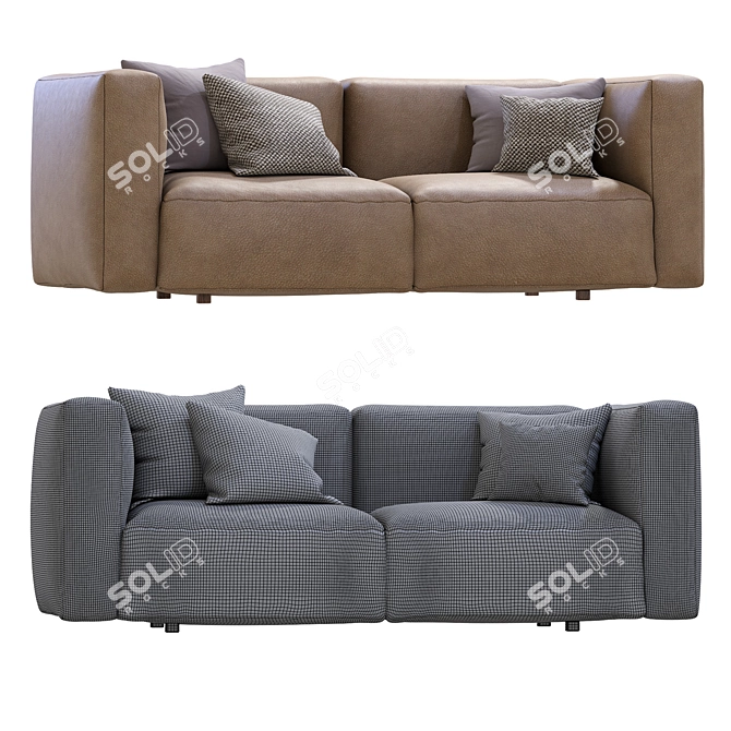 Prostoria Leather Sofa Match: Modern Design 3D model image 5