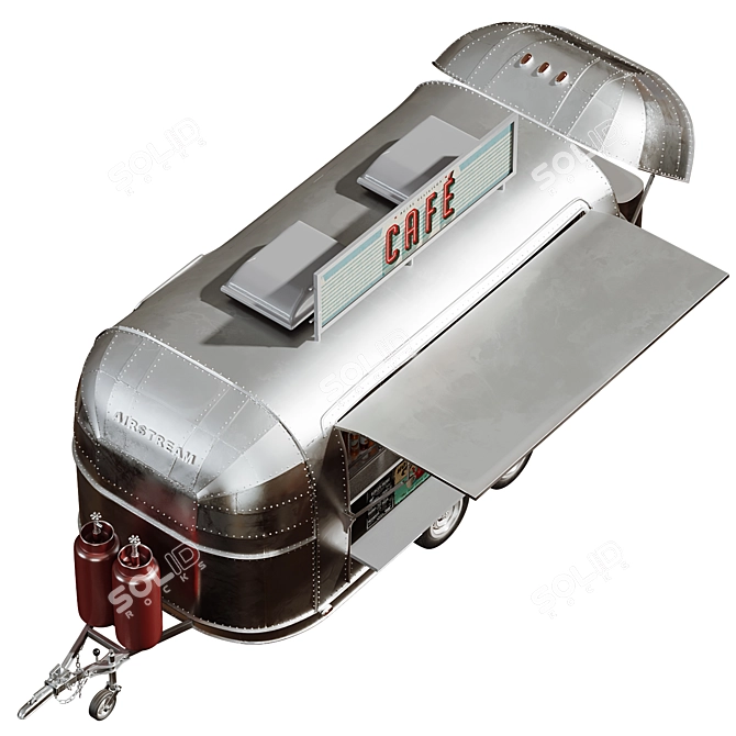 Mobile Airstream Food Truck 3D model image 4