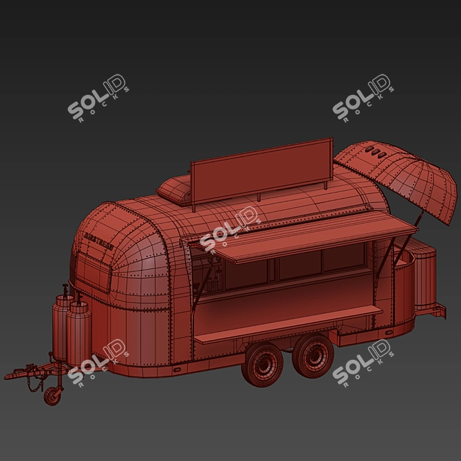 Mobile Airstream Food Truck 3D model image 5