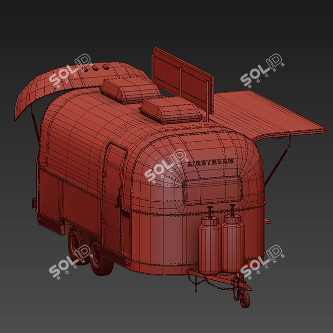 Mobile Airstream Food Truck 3D model image 6