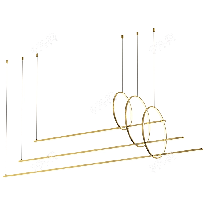 Geometric Ring Lamp Fixture 3D model image 1