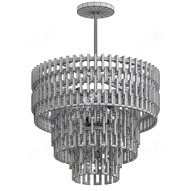 Elegant Marignan Round Chandelier 60 3D model image 2