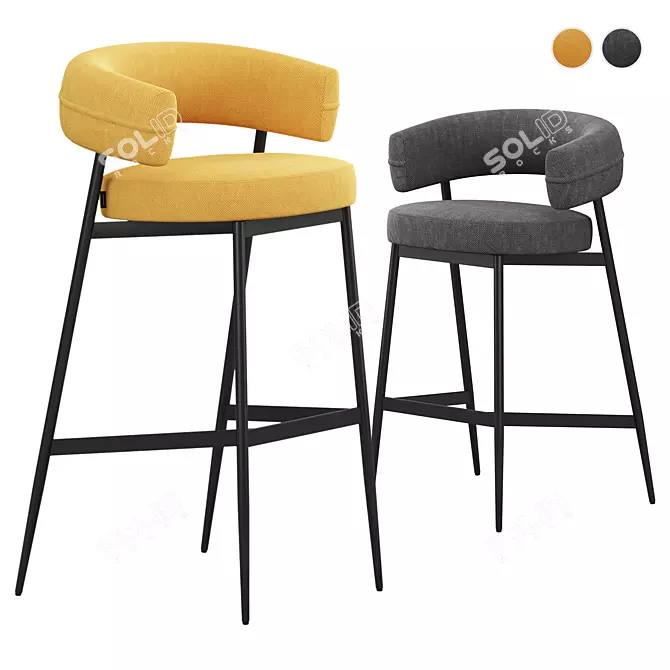 Zanotta Nena Bar Stool Two-Tone 3D model image 1