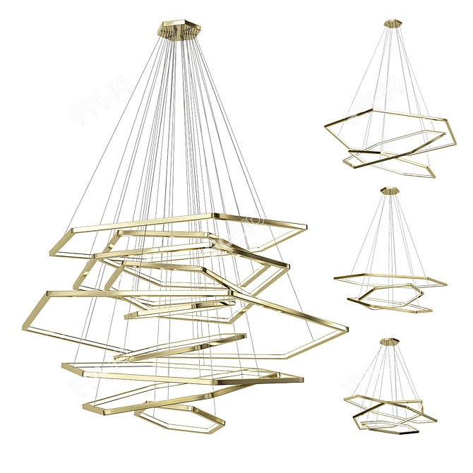 Elegant Vesanto Cameron Chandelier 3D model image 1