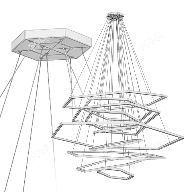 Elegant Vesanto Cameron Chandelier 3D model image 6