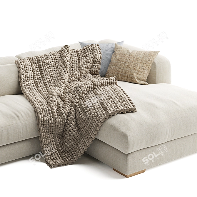 Uniqwa Mukuru Natural Corner Sofa 3D model image 2