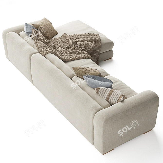 Uniqwa Mukuru Natural Corner Sofa 3D model image 4