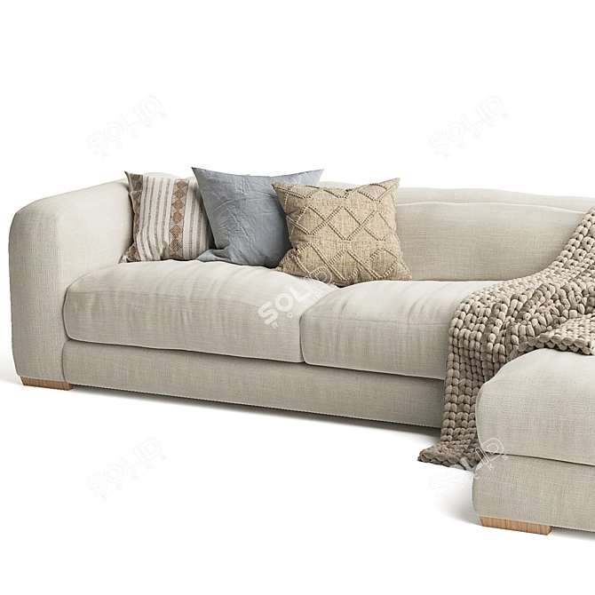 Uniqwa Mukuru Natural Corner Sofa 3D model image 5