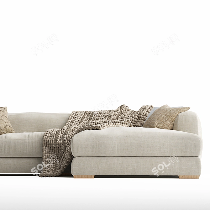 Uniqwa Mukuru Natural Corner Sofa 3D model image 6