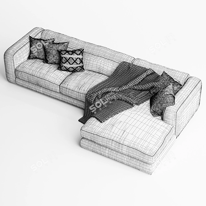 Uniqwa Mukuru Natural Corner Sofa 3D model image 7