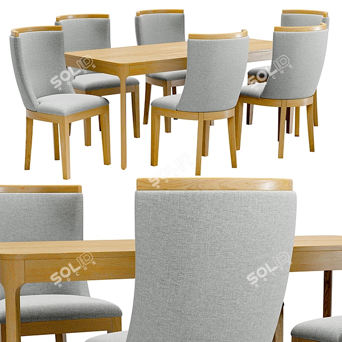 Elegant Eligio Chair and ARC Table 3D model image 1