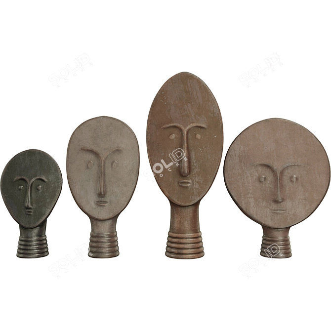 African Ethnic Masks Set 3D model image 1