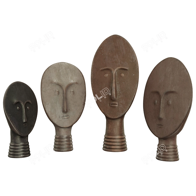 African Ethnic Masks Set 3D model image 2