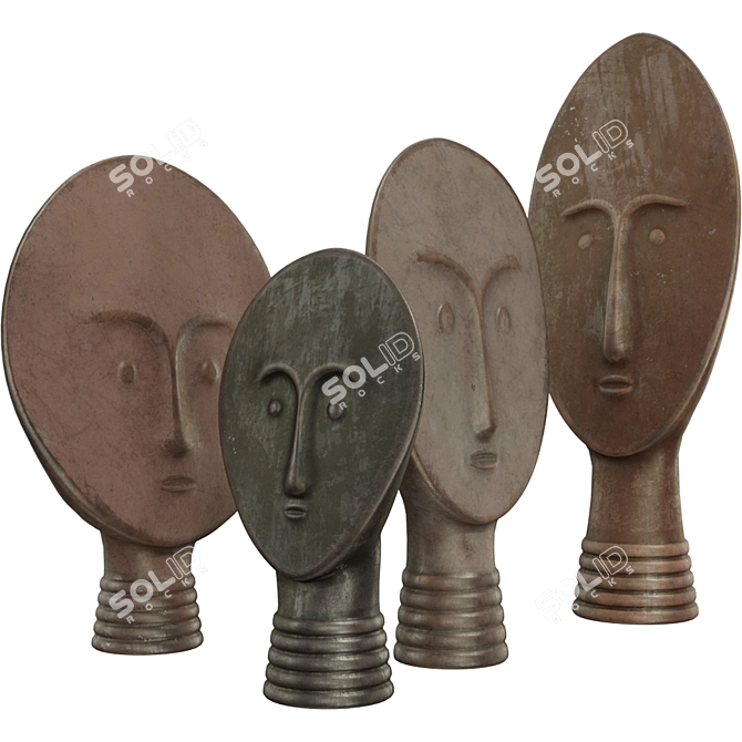 African Ethnic Masks Set 3D model image 5