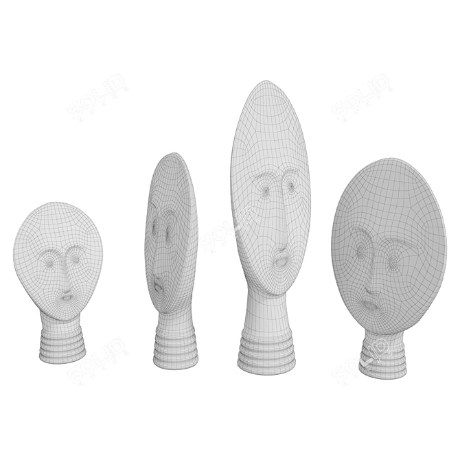 African Ethnic Masks Set 3D model image 7