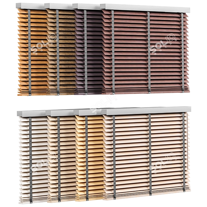 Vintage Wooden Blind Volume 03 3D model image 2