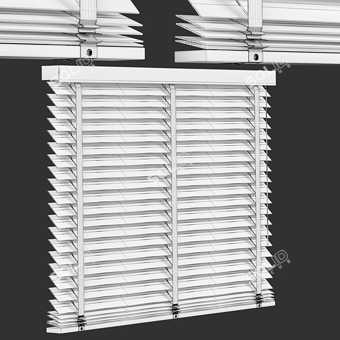 Vintage Wooden Blind Volume 03 3D model image 3