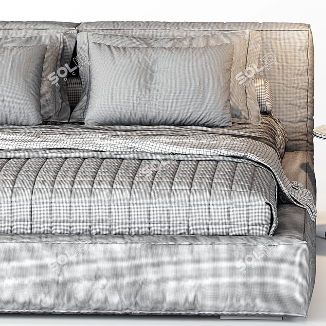 Modern Boca Navi Black Bed 3D model image 5