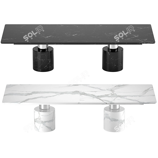 Elegant Petrey Dining Table 3D model image 2