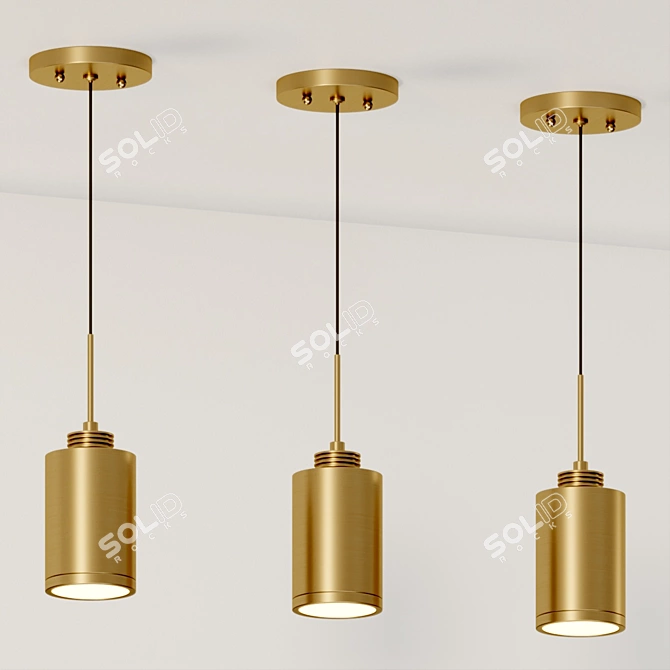 Ithaca Industrial Mini LED Pendant 3D model image 2