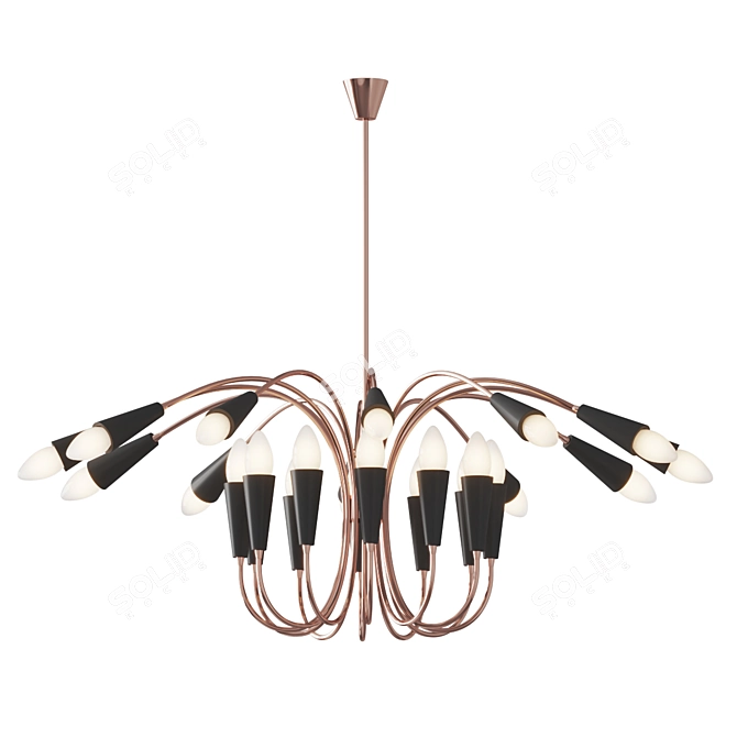 Elegant Aretha Pendant Light 3D model image 3