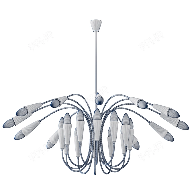Elegant Aretha Pendant Light 3D model image 4