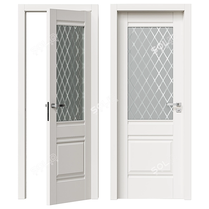 ProfilDoors Interior Door Series U Glass Diamond 3D model image 1