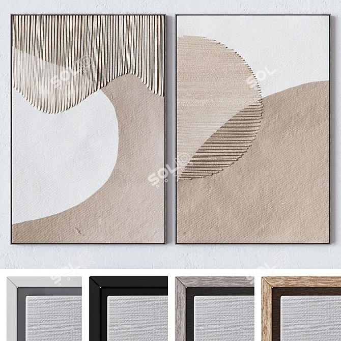 Set of 6 Bump Canvas Art 3D model image 2