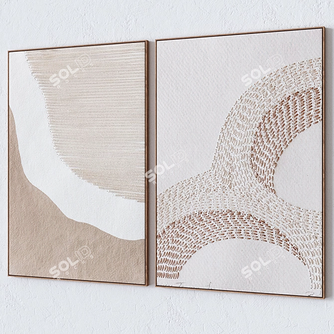 Set of 6 Bump Canvas Art 3D model image 3