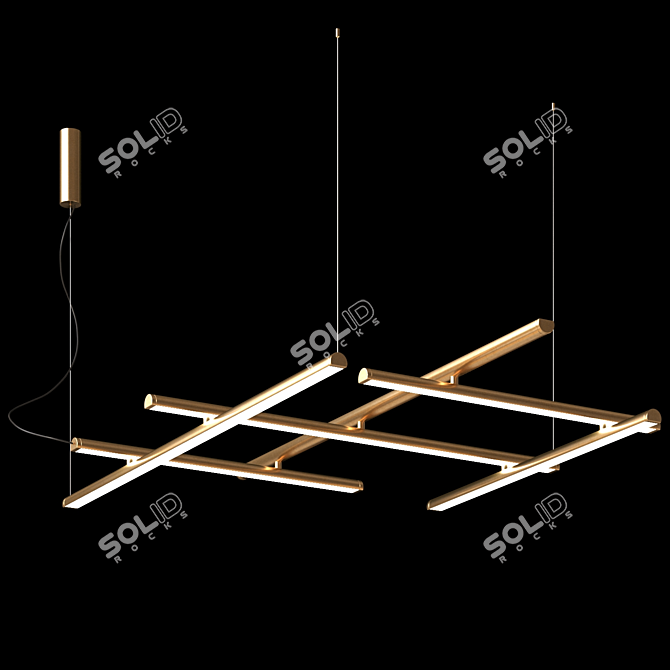 Sleek Metal Hilow Light Fixture 3D model image 3