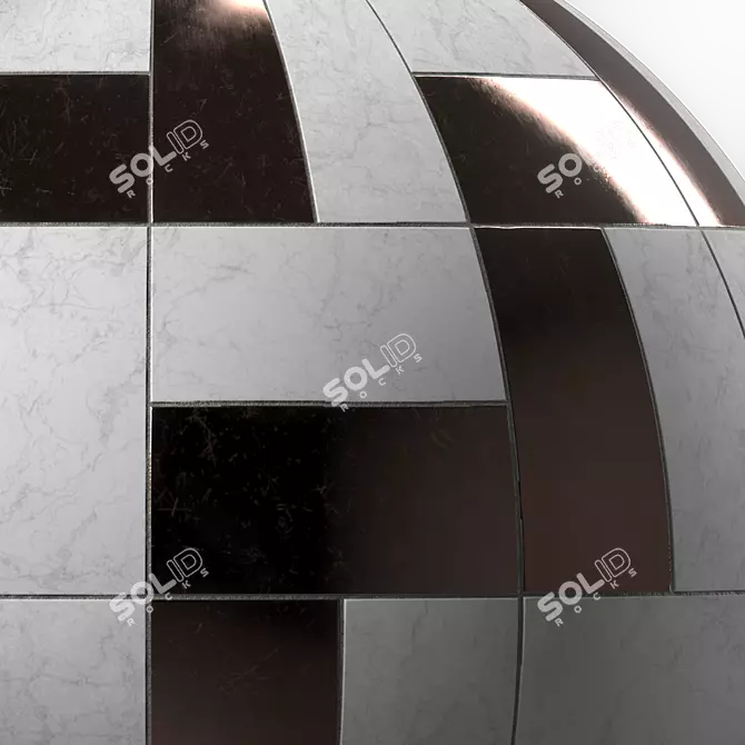 Metal-Marble Mix Tile Set 4k 3D model image 6