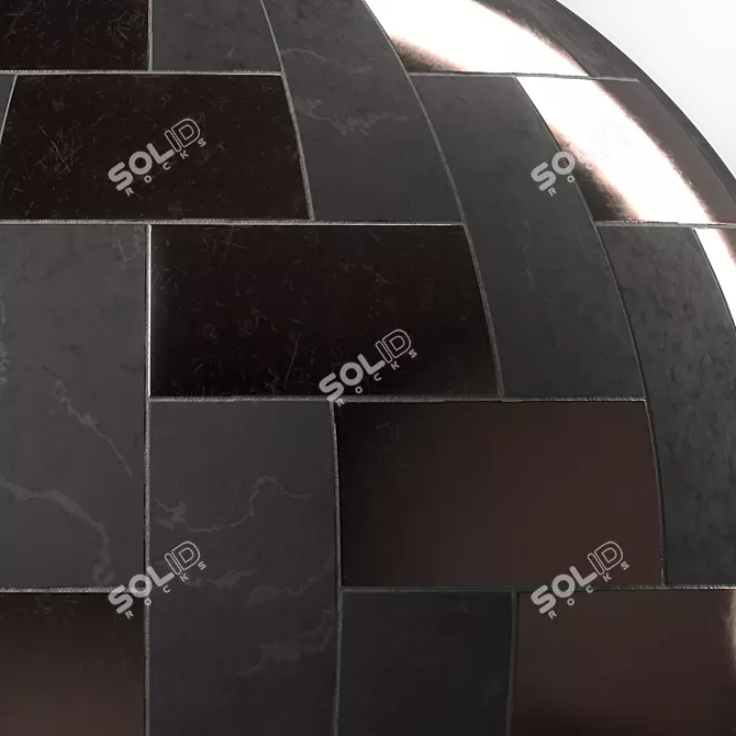 Metal-Marble Mix Tile Set 4k 3D model image 8