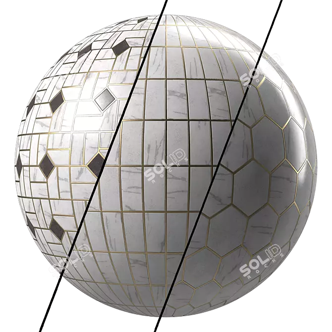 Metal Gap Marble Tile Textures 3D model image 1