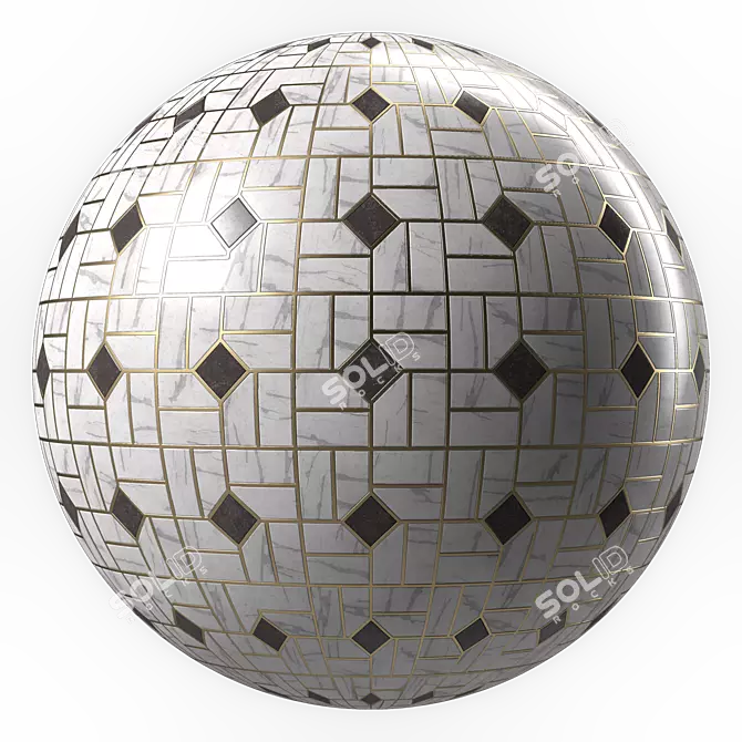 Metal Gap Marble Tile Textures 3D model image 7