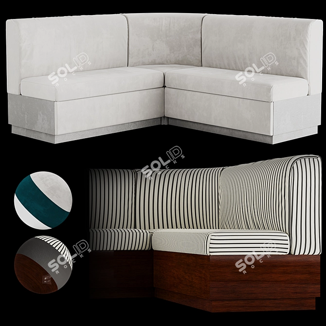 Savvy Modular Restaurant Sofa 3D model image 1