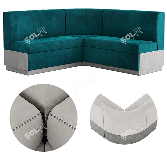 Savvy Modular Restaurant Sofa 3D model image 2