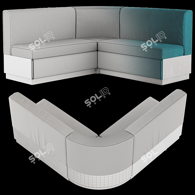 Savvy Modular Restaurant Sofa 3D model image 4