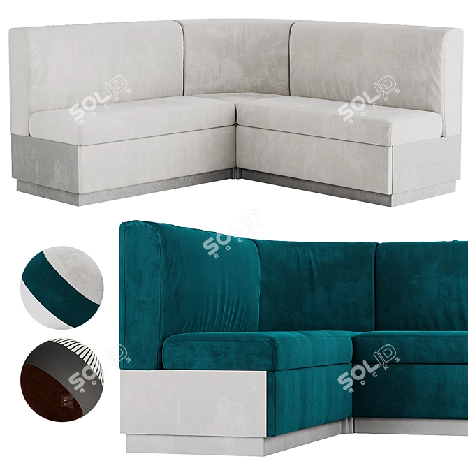 Savvy Modular Restaurant Sofa 3D model image 5