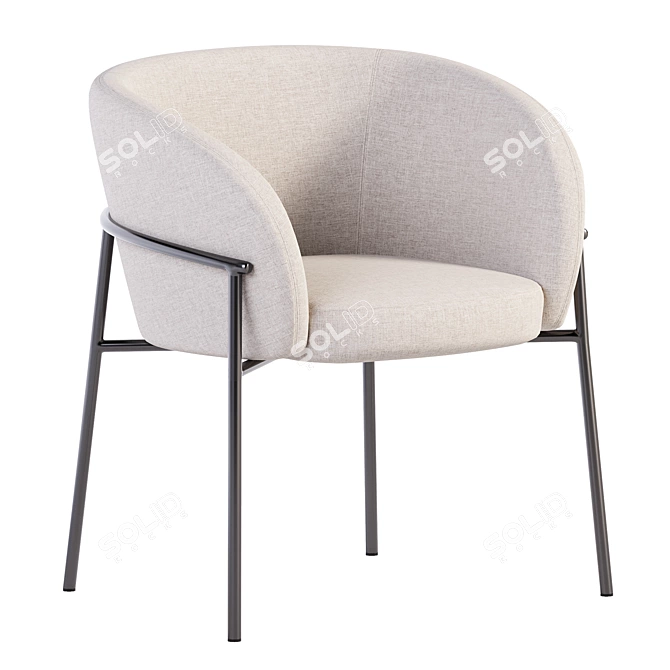 Parla Rimo Chair in Leather 3D model image 5