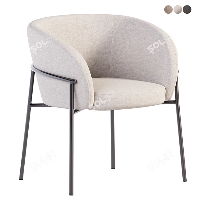 Parla Rimo Chair in Leather 3D model image 8