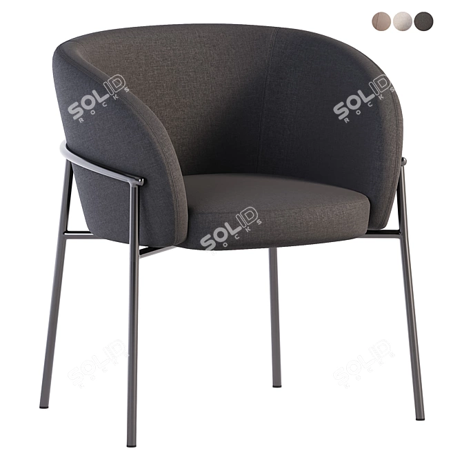 Parla Rimo Chair in Leather 3D model image 9