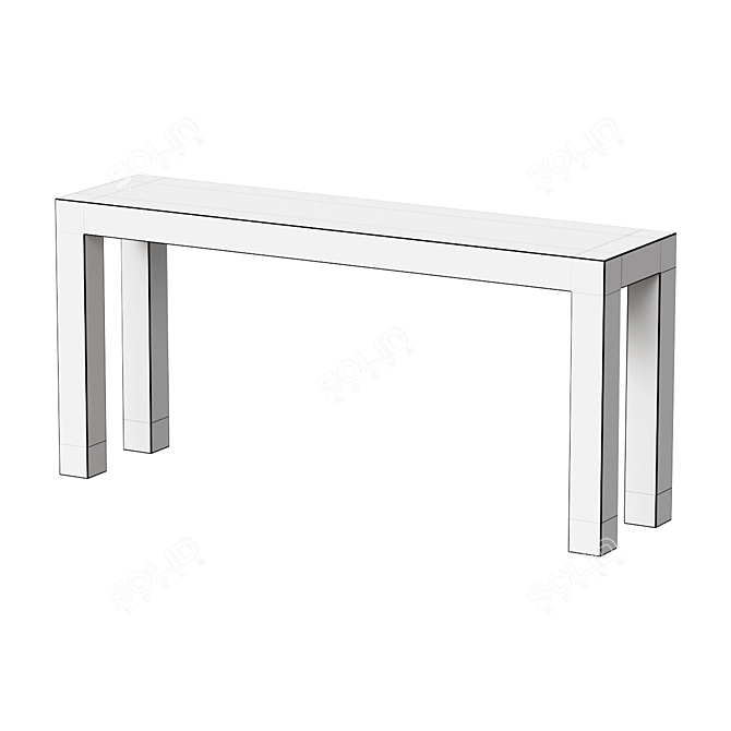 Minimalist Black Maple Console Table 3D model image 2