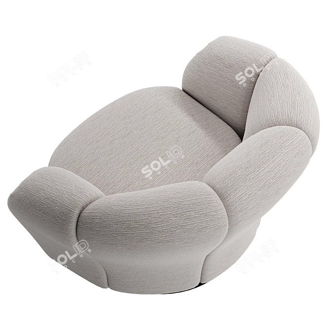 Organic Comfort Armchair: Bellotti Iris 3D model image 3