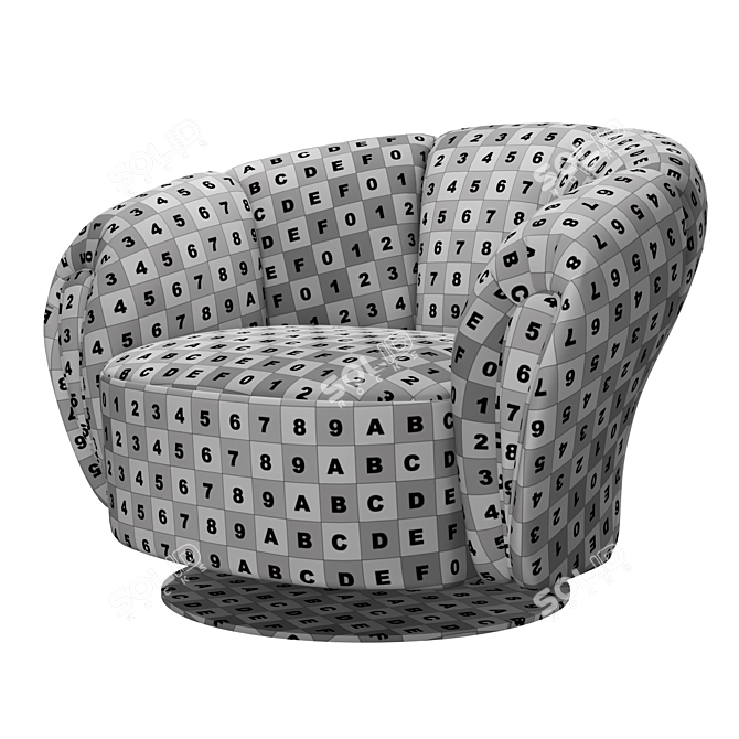 Organic Comfort Armchair: Bellotti Iris 3D model image 7