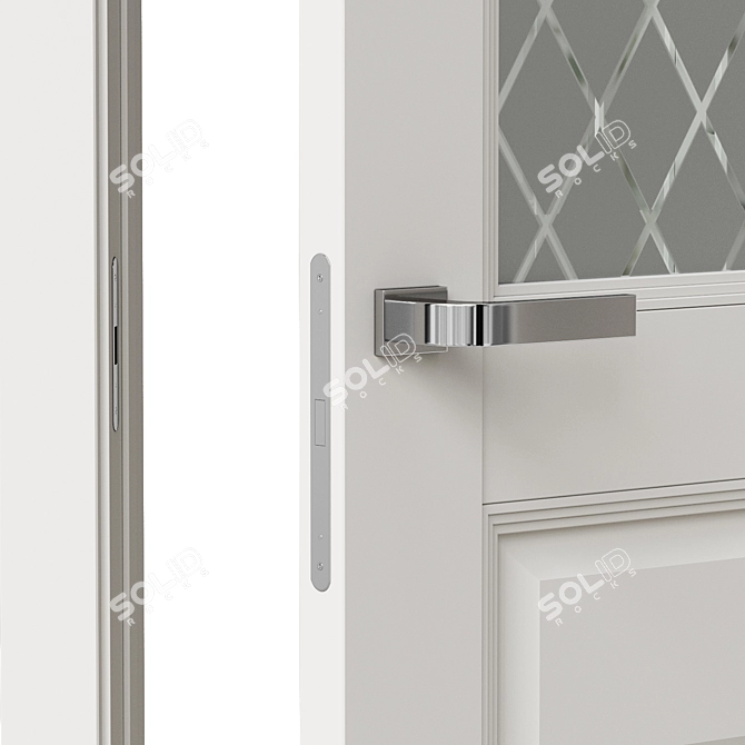 ProfilDoors Interior Door with Glass Diamond Insert 3D model image 2