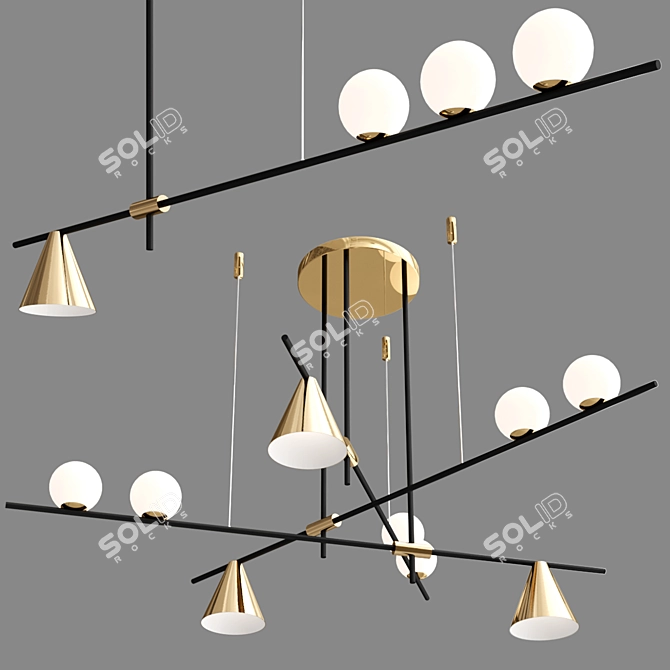 Skagen Multi-Light Metal Pendant 3D model image 2