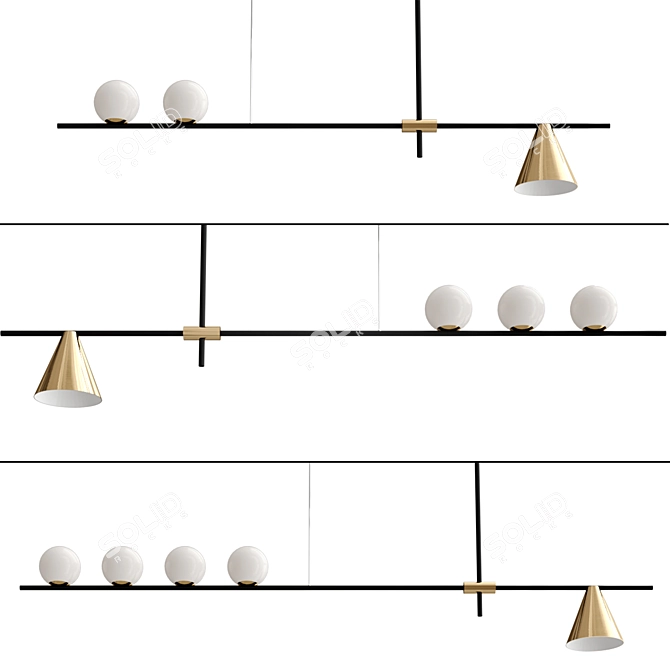 Skagen Multi-Light Metal Pendant 3D model image 3