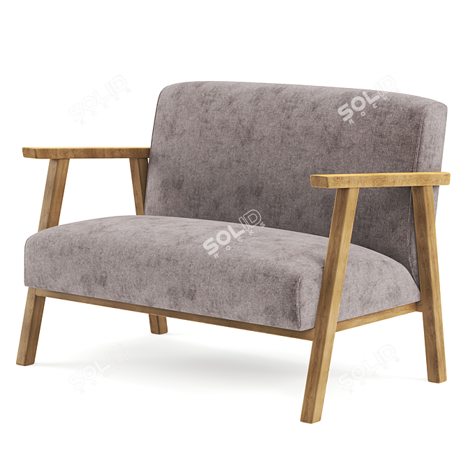 Modern Jessica Linen Two-Seater Sofa 3D model image 2