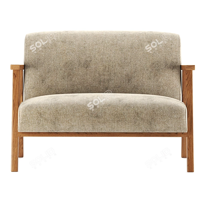 Modern Jessica Linen Two-Seater Sofa 3D model image 11