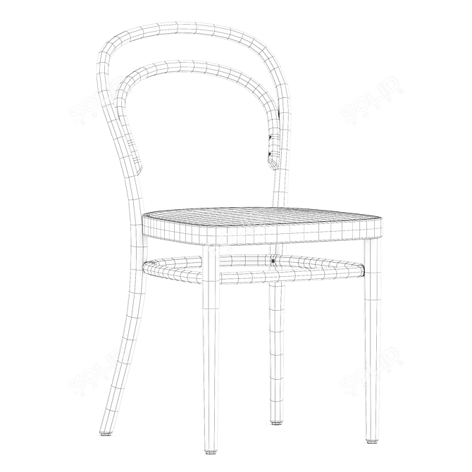 Classic Thonet 214 Chair Oak 3D model image 6